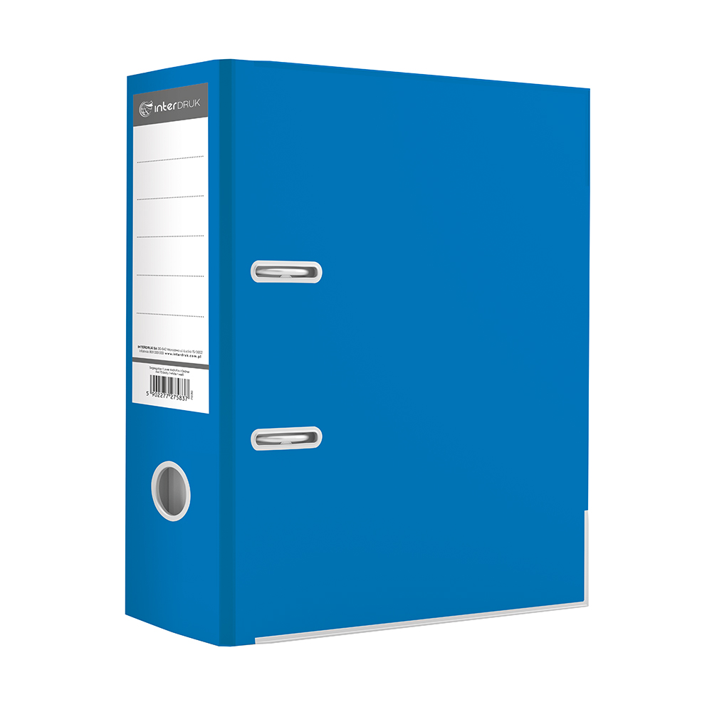 Segregator A4/75 dźwignia mat j.niebieski Interdruk